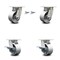 Service Caster 4 Inch Kingpinless Semi Steel Wheel Caster Swivel Locks 2 Brakes SCC, 2PK SCC-KP30S420-SSR-BSL-2-SLB-2 - alternate 1